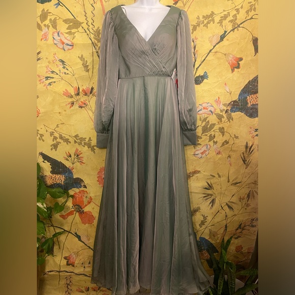 MAC DUGGAL 67873 DRESS In SAGE - Picture 4 of 10